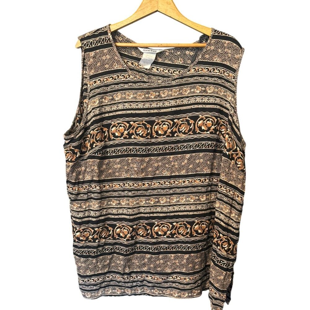 Nina Piccalino Women's Vintage Boho Sleeveless Tunic Top Shell 20w Usa